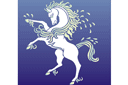 Трафареты животных - Белый конь