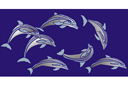 Морские трафареты - Дельфины резвятся