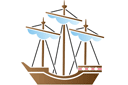 Морские трафареты - Кораблик 10