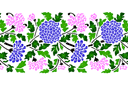 Трафареты цветов - Бордюр из хризантем