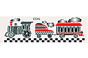 Трафареты детских бордюров - Поезд-бордюр