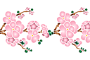 Трафареты растительных бордюров - Ветка сакуры в цвету В