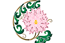 Трафареты цветов - Восточная ветка хризантемы