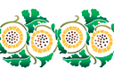 Восточные трафареты - Бордюр из желтых хризантем