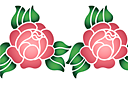Трафареты растительных бордюров - Примитивная роза 1В