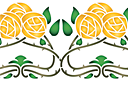 Трафареты растительных бордюров - Желтые розы ар нуо В