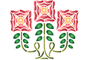 Трафареты цветов розы - Ветка с тремя цветками А