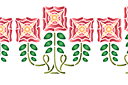 Трафареты цветов розы - Ветка с тремя цветками В