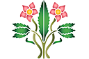 Трафареты цветов розы - Средневековый примитивный шиповник