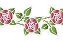 Трафареты цветов розы - Бордюр из круглых роз 4