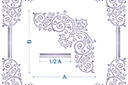 Угловые трафареты для декора - Классический угол 103
