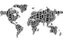 Трафареты предметов - Карта мира 04
