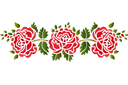 Трафареты цветов розы - Три фолк розы