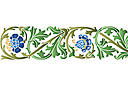 Трафареты классических бордюров - Стилизованные цветы 1