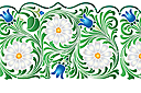 Трафареты цветов - Широкий бордюр  из ромашек и колокольчиков.