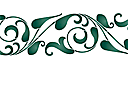 Трафареты растительных бордюров - Бордюр из веток с листьями