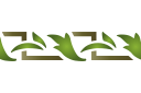 Трафареты растительных бордюров - Зигзаги и листья