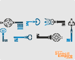 Ключи от замка - трафарет для декора