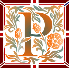 Буквица Р - трафарет для декора