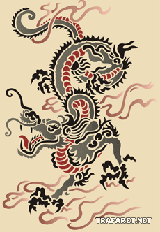 Дракон из Китая - трафарет для декора