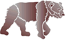 Гуляющий медведь (трафарет для рисования)