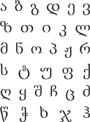 Грузинский алфавит - трафарет для декора