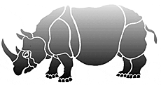 Носорог - трафарет для декора