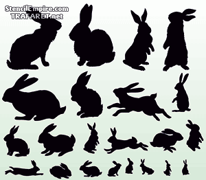 Двадцать два зайца (Трафареты животных)
