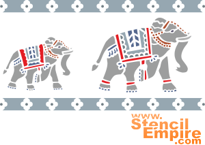 Индийские слоны - трафарет для декора