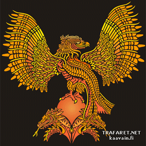 Орел и дракон - трафарет для декора