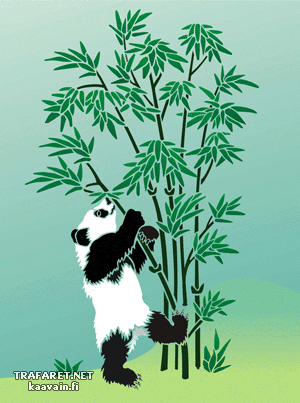 Панда и бамбук 2 (Трафареты животных)