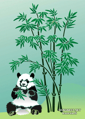 Панда и бамбук 3 (Трафареты животных)