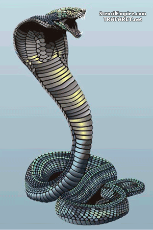 Большая злая кобра - трафарет для декора