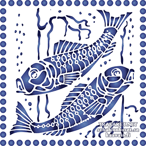 Рыбы Ар Нуво - трафарет для декора