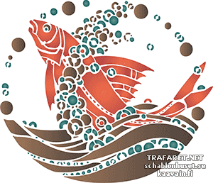 Рыба Ар Нуво - трафарет для декора