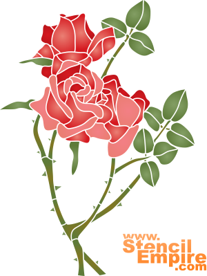 Колючие розы - трафарет для декора