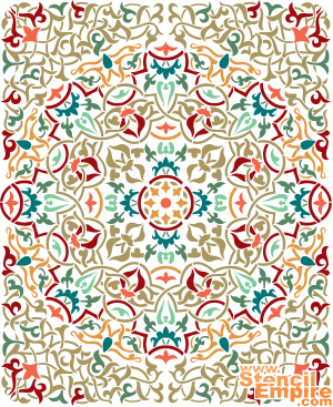 Ковер арабеска - трафарет для декора