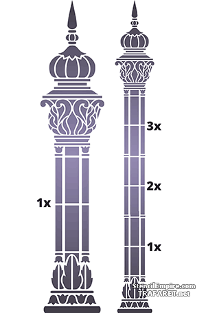 Индийская колонна - трафарет для декора