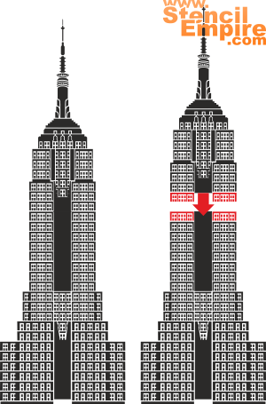 Эмпайр Стейт Билдинг - трафарет для декора