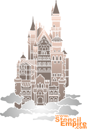 Замок Нойшванштайн - трафарет для декора