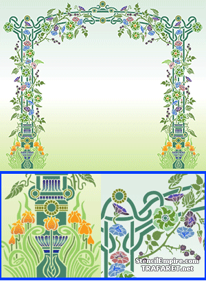 Цветочная арка Модерн - трафарет для декора