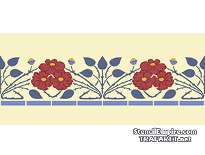 Бордюр из роз Модерн - трафарет для декора