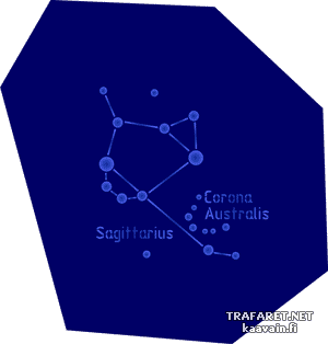 Созвездия Стрелец и Корона - трафарет для декора