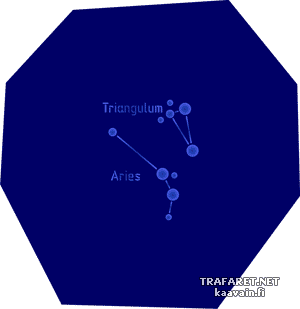 Созвездия Овен и Треугольник - трафарет для декора