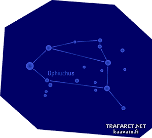 Созвездие Змееносец - трафарет для декора