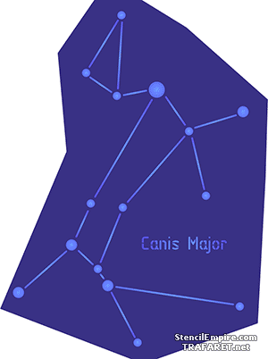 Созвездие Большой Пес - трафарет для декора