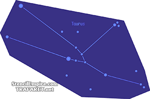 Созвездие Тельца - трафарет для декора