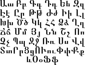Армянский алфавит - трафарет для декора