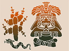 Фигура с кактусом (Трафареты ацтеков)