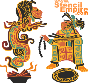 Колдовство Ацтеков - трафарет для декора